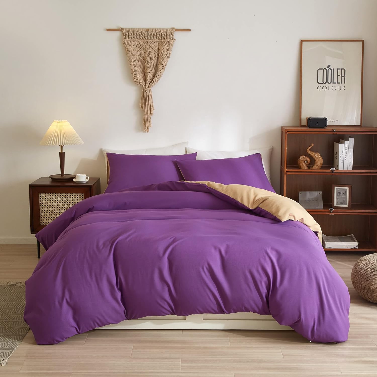 Ruccit Purple Duvet Cover Queen Teen Girls Women Duvet