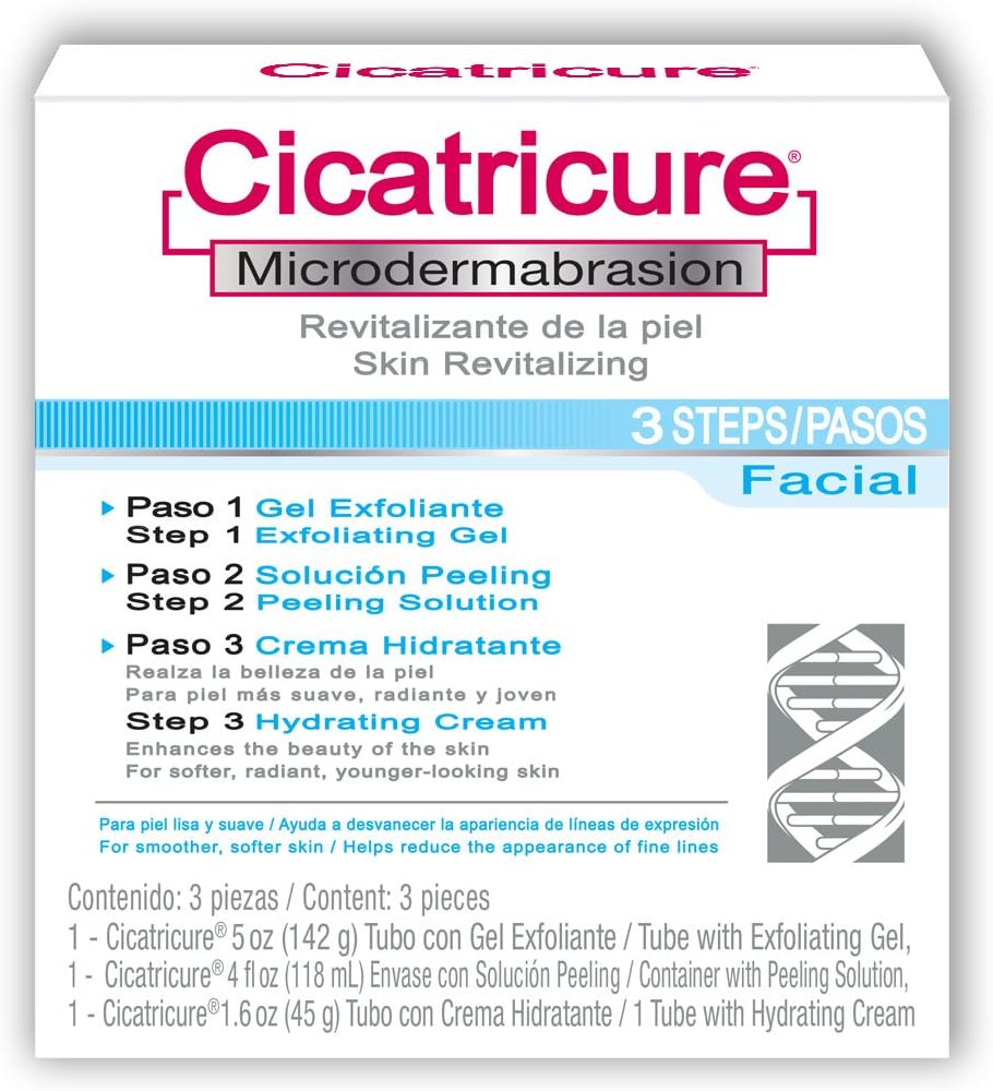 Cicatricure Micro Dermabrasion System with Exfoliating Gel, Peeling Solution & Hydrating Cream