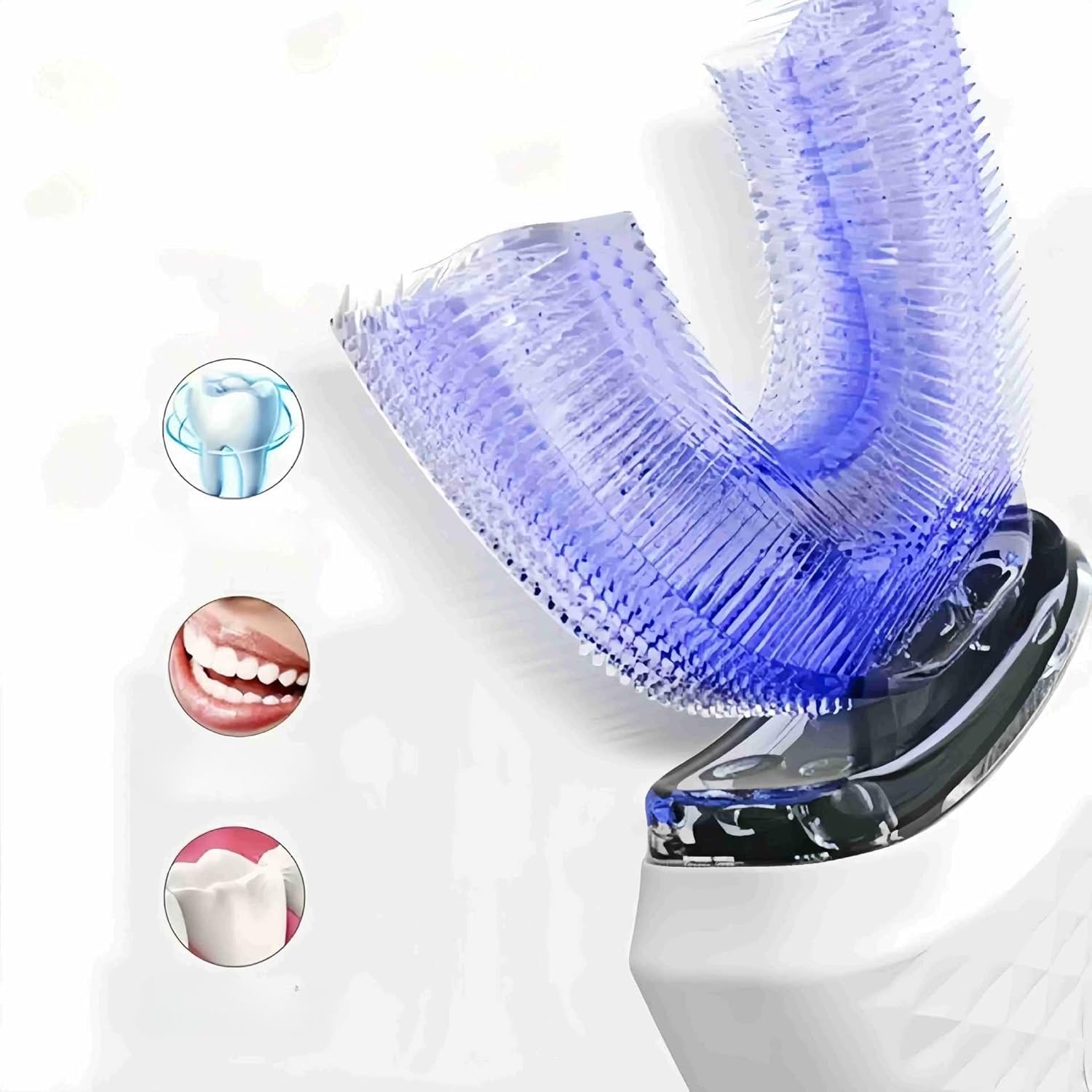 Elektrische Ultraschall Zahnbürste,360°AutoToothbrush für Erwachsene, Automatischer Reinigung (Rosa)