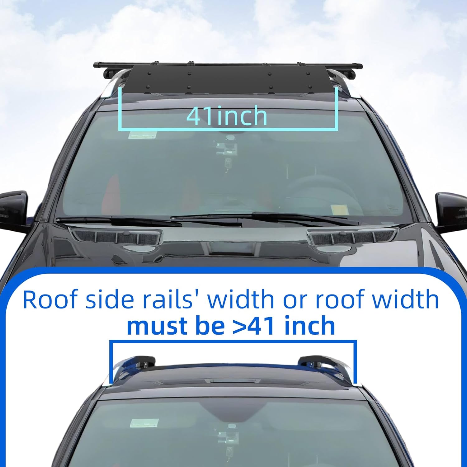 106cm/42'' Roof Rack Fairings Wind Noise Reducer Roof Rack Crossbar Wind Fairing Fits Most Factory Bars Compatible with Honda Civic Toyota Camry Mercedes-Benz Mazda Subaru