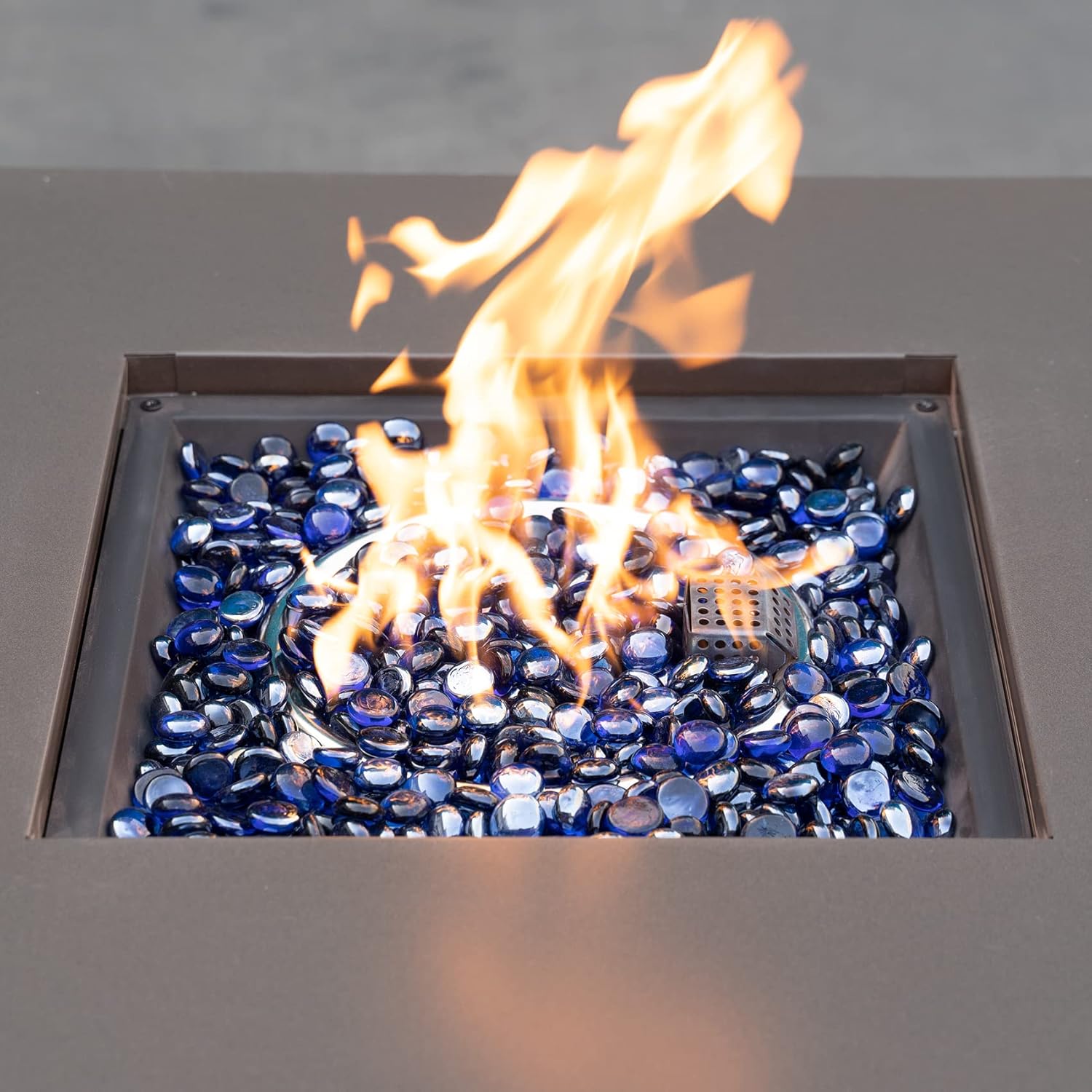 OnlyFire Fire Pit Glass Rocks 10 lbs, High Luster Fire Glass Beads 1/2 Inch, Tempered Glass Marbles for Propane/Natural Gas Fire Pit, Fireplace, Multicolor & Blends Available