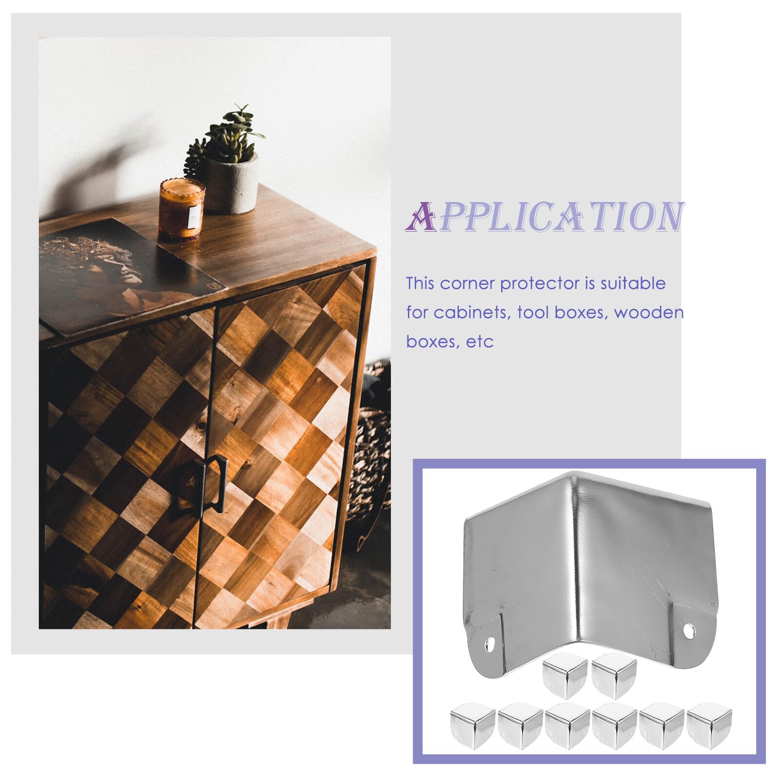 Housoutil 10 piezas Protector de Esquinas para Caja y Muebles Decorativo y Resistente para Gabinetes y Cajas de Madera