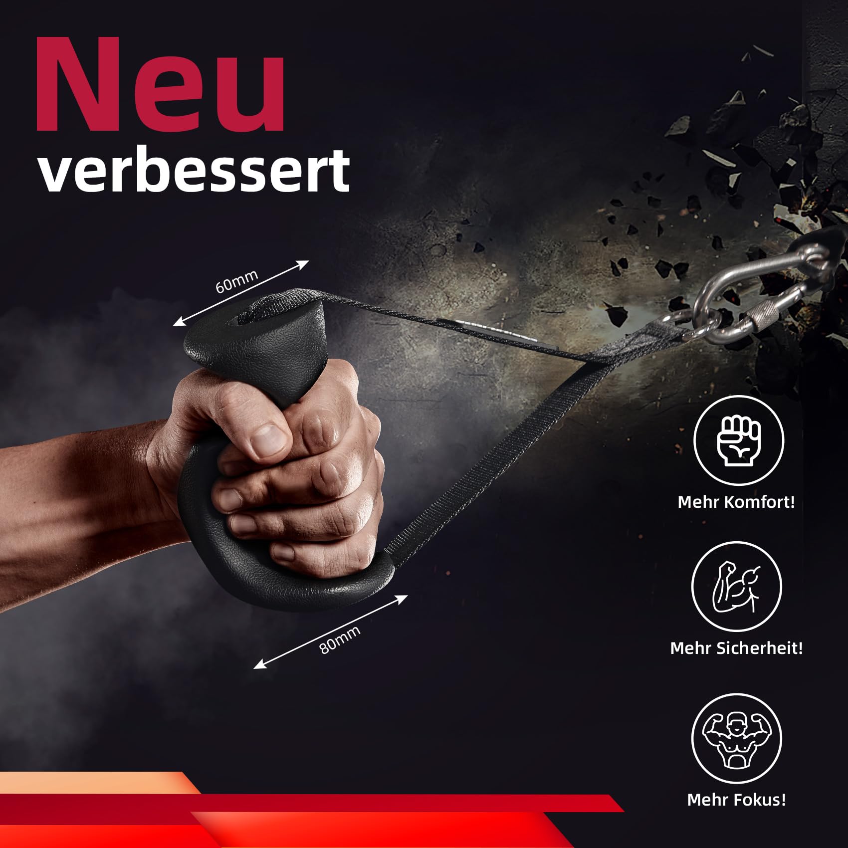 JASPORT Ergonomisch Triceps touw voor indoor