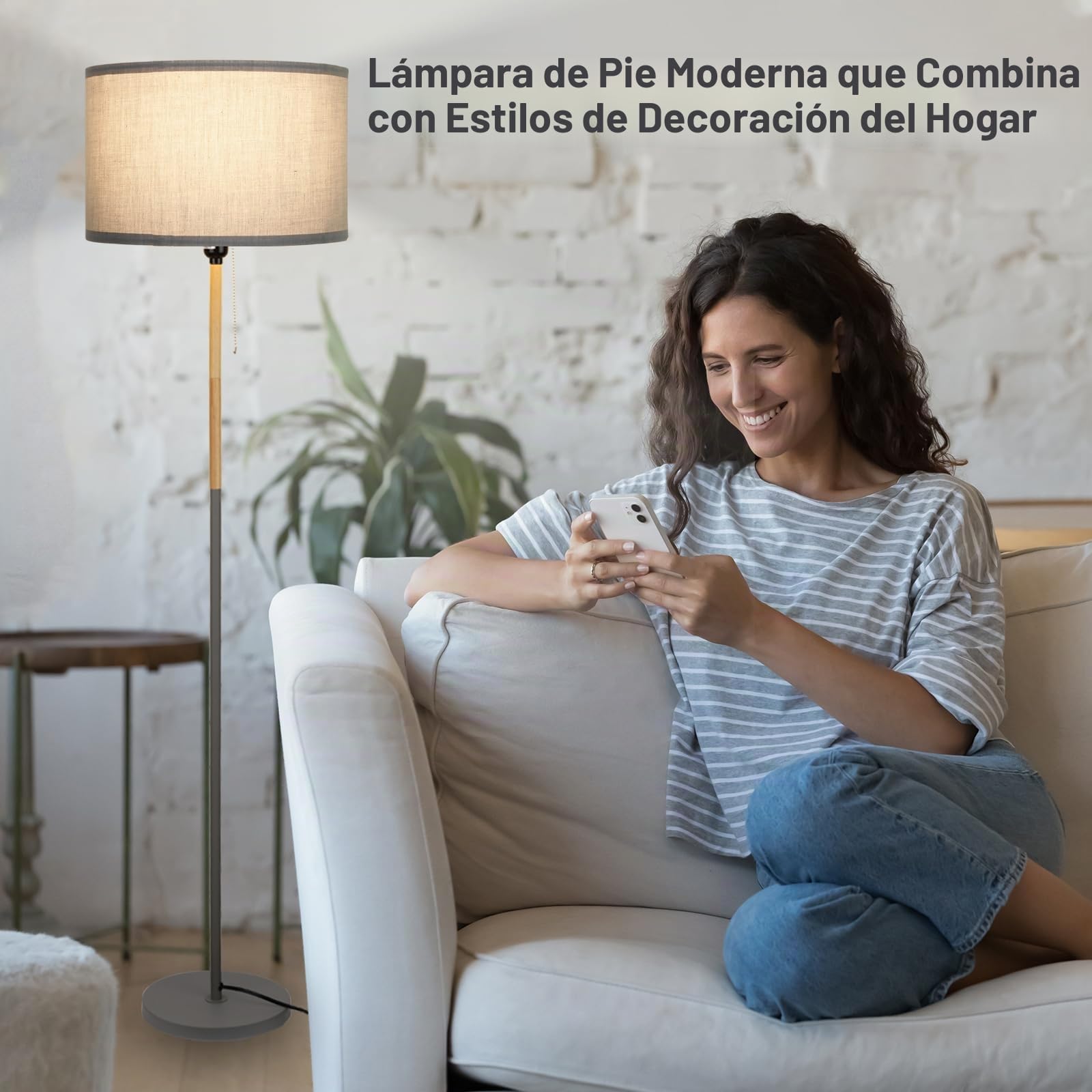 Amazon.com: Lámpara de pie moderna para sala de estar, lámparas de