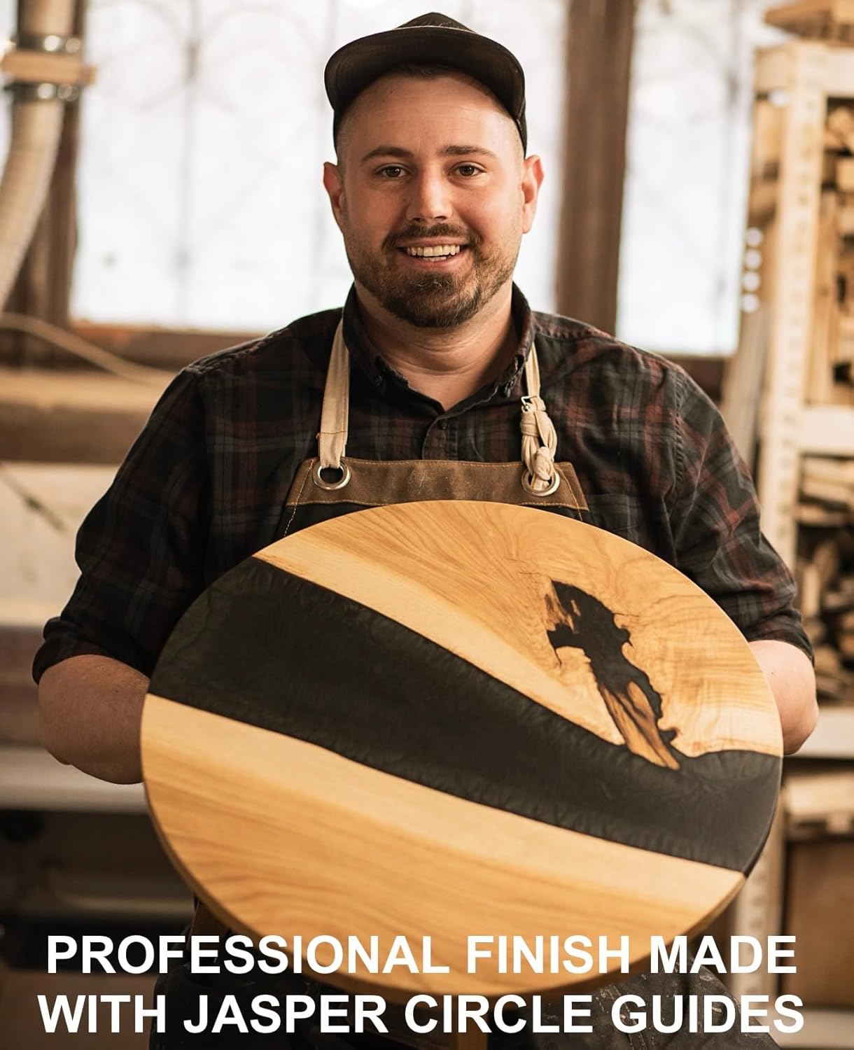 Jasper 300 XLC Circle Cutter Router Jig - Router Circle Cutting Jig Cuts Perfect Circles from 7” to 52 ¾” D - Circle Guide Kit Tool Includes Centering Disc & Pivot Pins - Fits Most Popular Routers