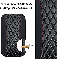 Vista 3 de Almohadilla de cuero impermeable para consola central de automóvil, protector de funda de asiento para reposabrazos, cómodos accesorios para el Negro