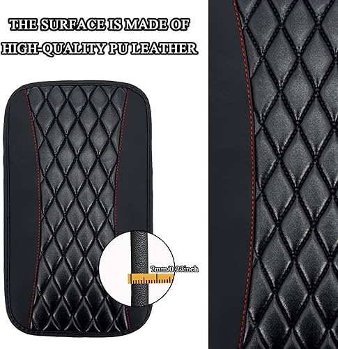 Miniatura 9 de tobenbone Almohadilla de cuero impermeable para consola central de automóvil, protector de funda de asiento para reposabrazos cómodo, accesorios