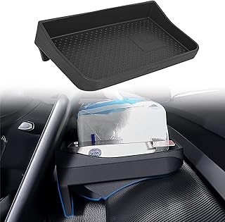 EVFITUS for Tesla Model 3 Model Y Accessories Center Console Organizer Tray Magnetic Silicone Non-Slip Hidden Storage Tissue Holder Behind Screen for Sunglasses Keys