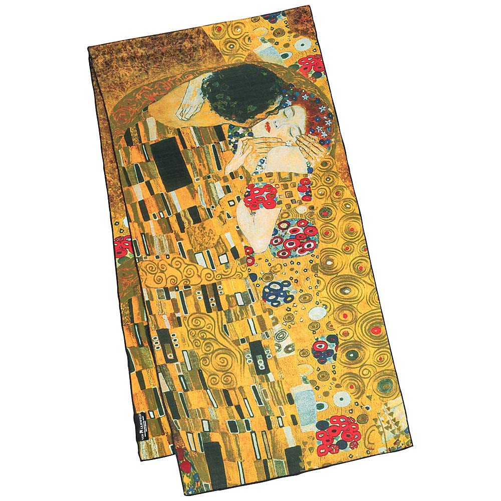 VON LILIENFELD szalik damski 100% jedwab Gustav Klimt motyw pocałunku szalik jedwabny 172 x 42 cm