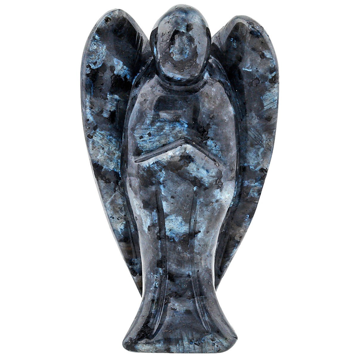 Pierre précieuse guérison labradorite ange de poche mookaitedecor statue 7,6cm