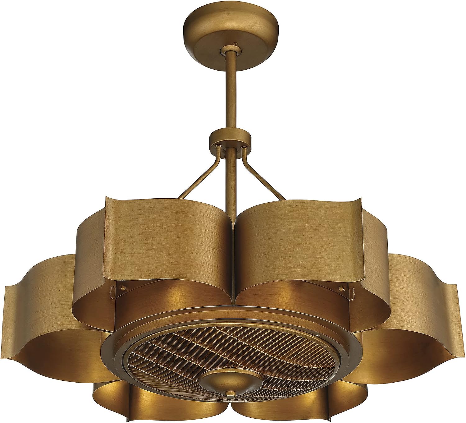Savoy House 39-FD-125-54 Stockholm Bohemian Vintage Metal Fandelier Ceiling Fan with Remote, 6-Light 36 Total Watts, 23" H x 31" W, Gold Patina