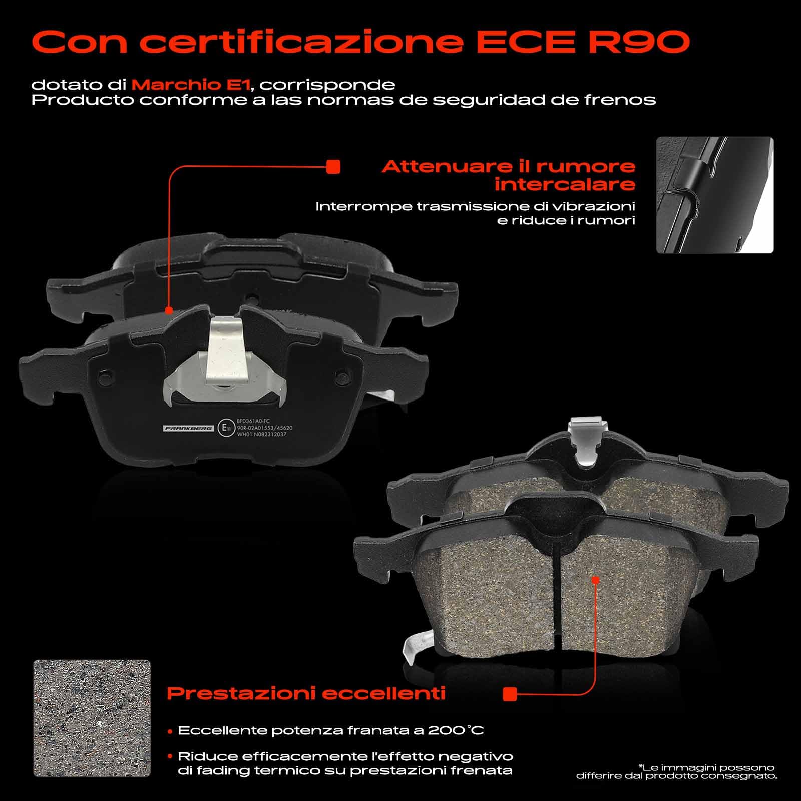 Frankberg Set freni incl. 2x Dischi Freno + 4x Pastiglie dei Freni Anteriore Compatibile con Zafira/Zafira Family B A05 Astra H A04 Astra H Twintop A04 Replace# 93181189