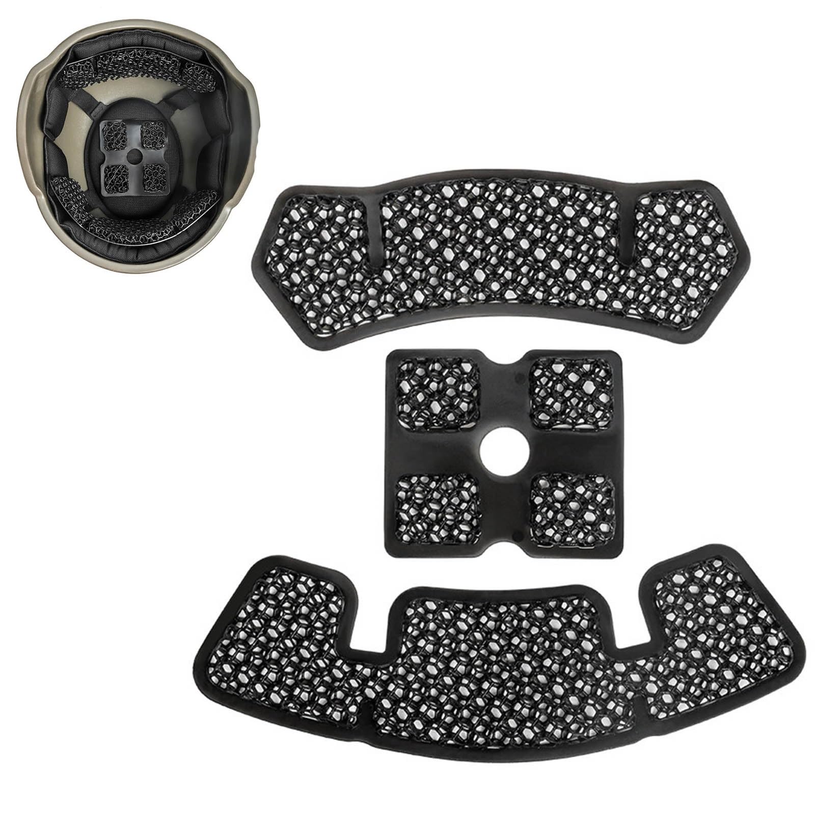 Almohadilla de Ajuste para Casco táctico, Forro de Aumento de Altura de microcelosía de 0,4", Inserto de cojín Transpirable, Reduce el balanceo del Casco.