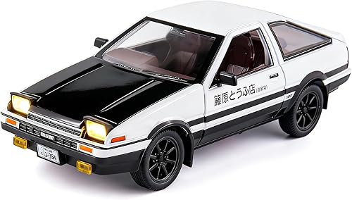 BDTCTK 1/24 AE86 Initial D Model Car Coche de juguete grande, auto de juguete de aleación de zinc con sonido y luz para regalo de niños y niñas
