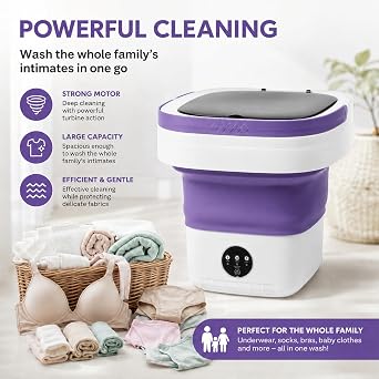 Mini Portable Foldable Washer - 16L Portable Washing Machine, Small Folding Washing Machine 3 Cleaning Modes for Baby Clothes/Intimate Apparel, for Travel, Home