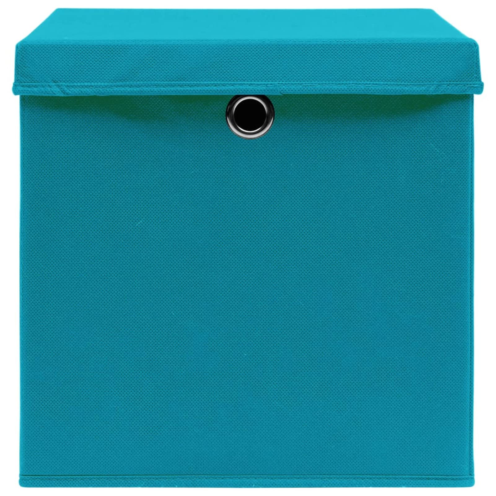 Tidyard 10 STK. Aufbewahrungsbox mit Deckeln Zusammenklappbar Spielkiste Regalkorb Faltkiste Korb Kinderbox Faltbox Box Kiste Vliesstoff 28x28x28 cm Babyblau