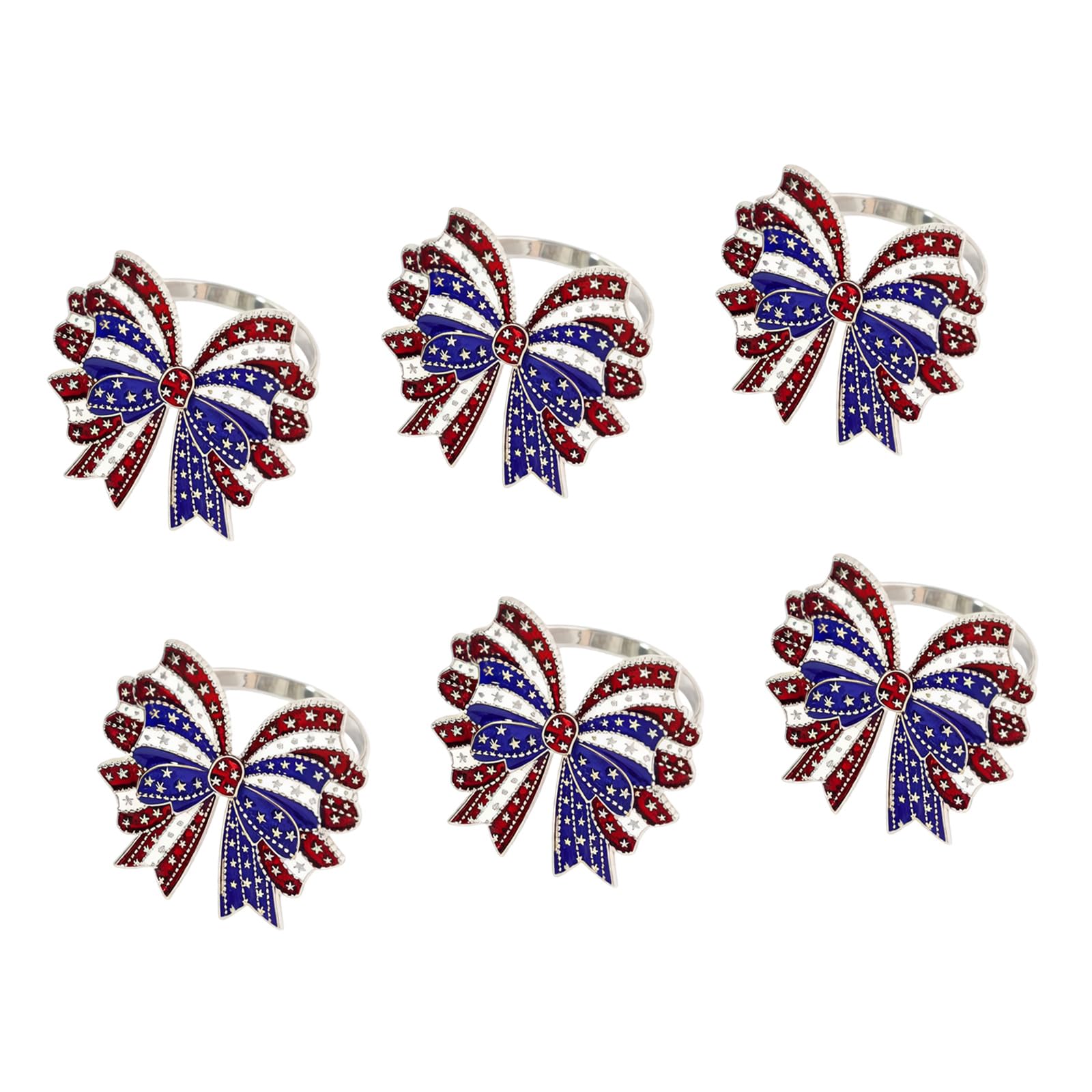 MALSSE Tissue Rings Serviettes Holders Double Bowknot Tissue Buckles Unique Serviettes Rings Metal Texture Party Accessories Nationalistic Napkin Holders
