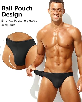 Mens Low Rise Briefs Soft Breathable Sexy Bikini Bulge Pouch Scrunch Butt Underwear