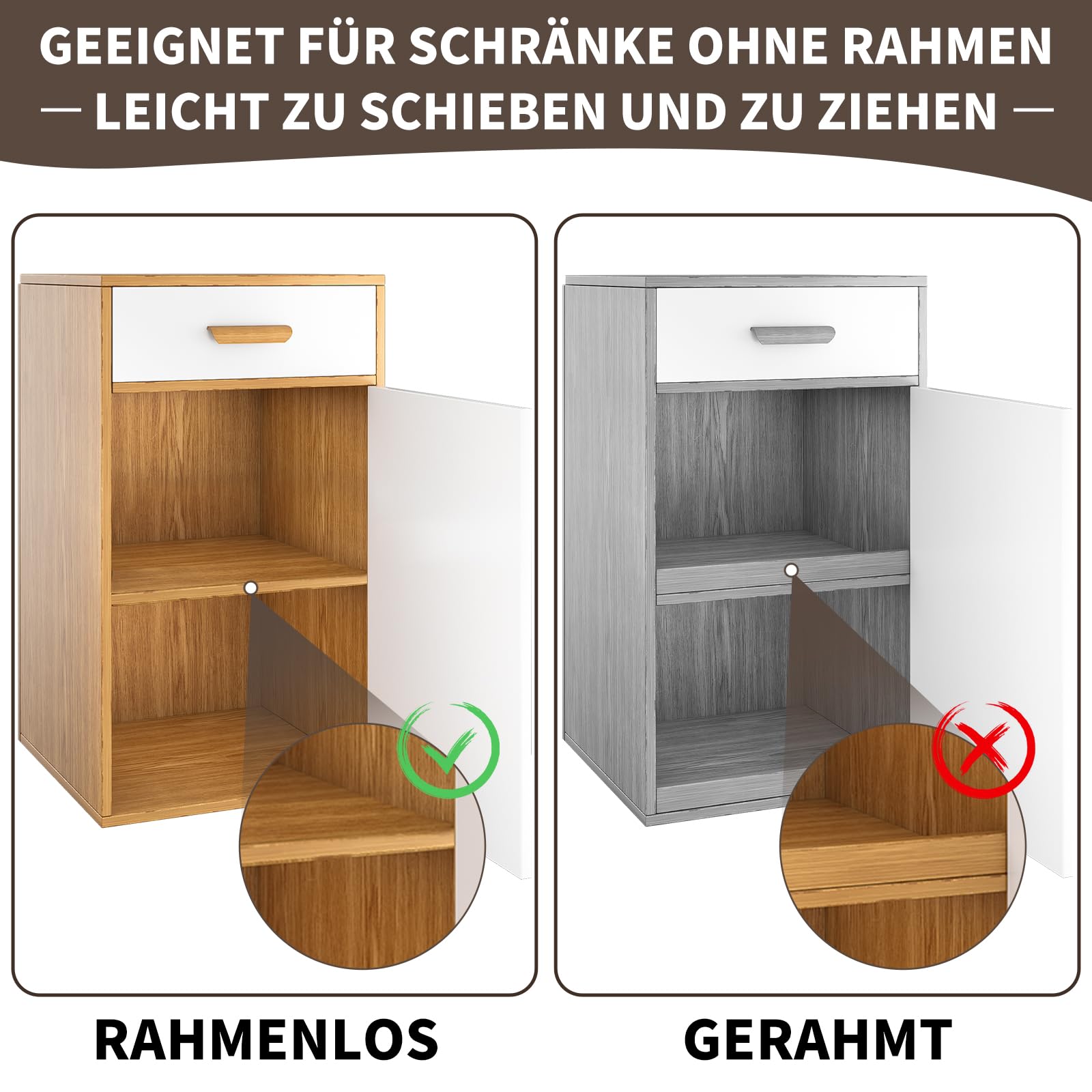 OUUTMEE Confezione da 1 organizer adesivo espandibile per armadietti, 3 guide scorrevoli per mobili da cucina, senza trapano, mensola scorrevole per casa, cucina, dispensa, larghezza regolabile 32-52
