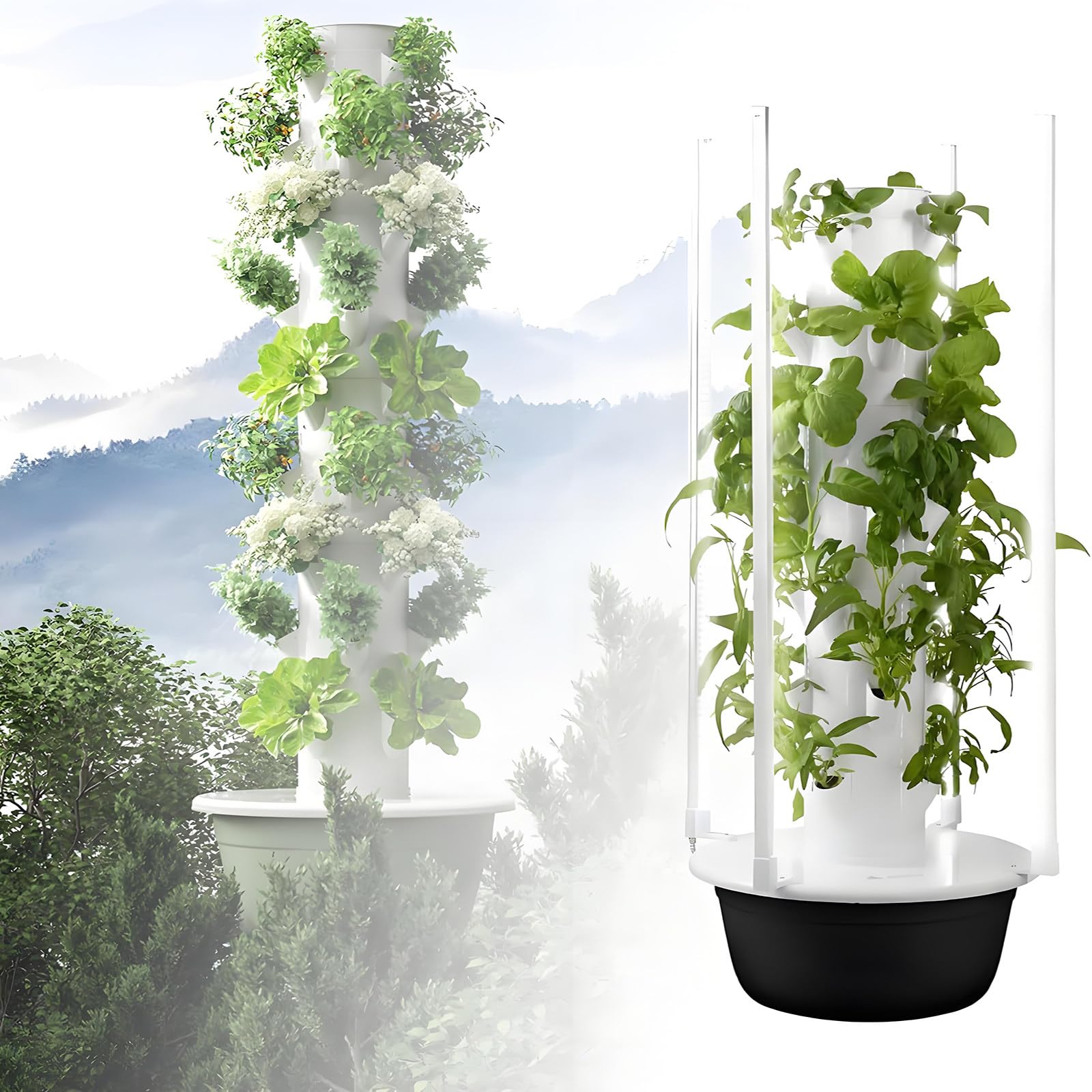 Sistema de Cultivo Vertical hidropónico con aeroponía automatizada e iluminación LED para el Cultivo de Hierbas aromáticas en Interiores.