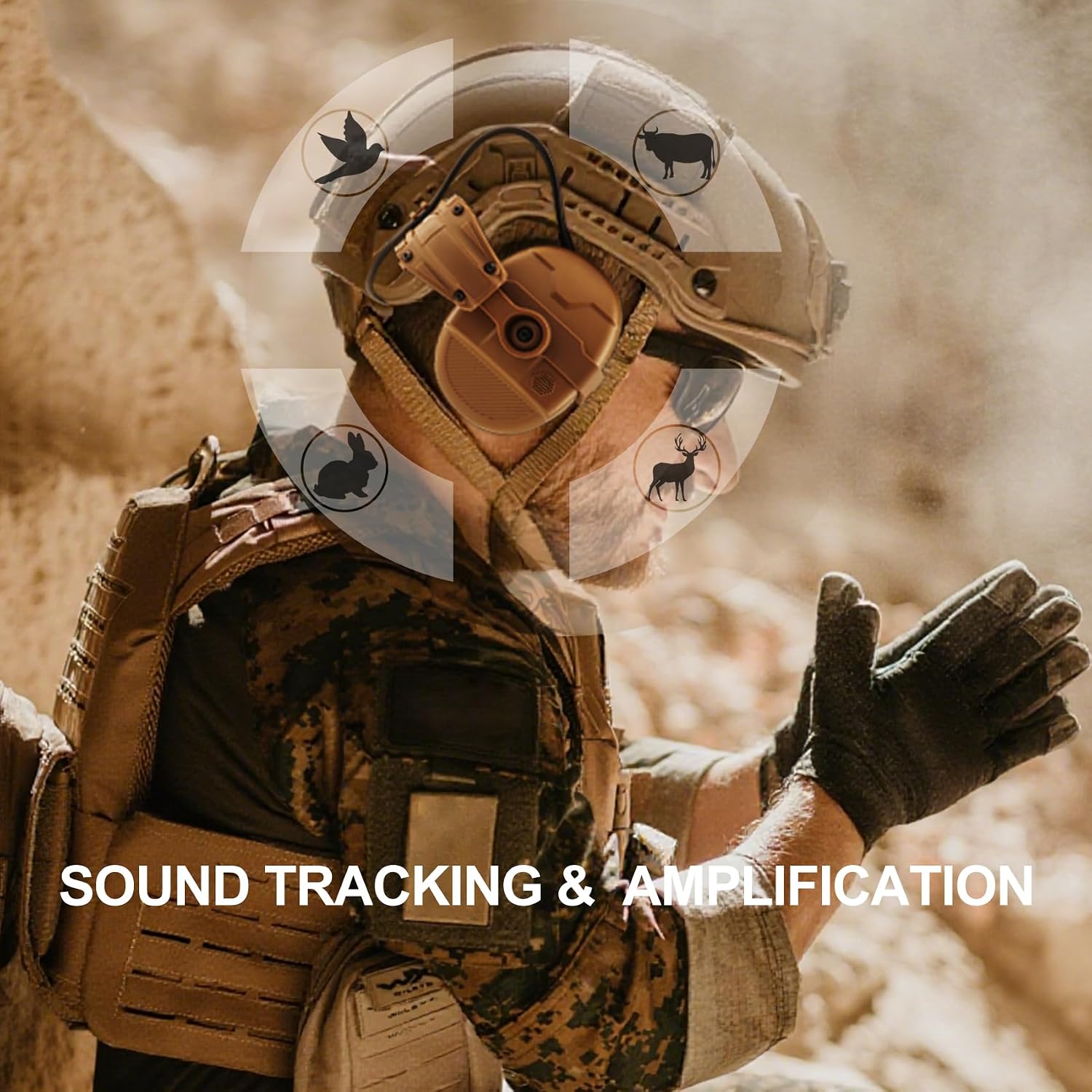 Electronic Hearing Protection for Shooting, Active Noise Cancelling w/Gel Pad Sound Amplification for Hunting-HW63