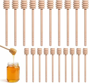 20 Pcs Honey Comb Sticks, 2 Size Mini Honey Stirrer Honeys Dipper