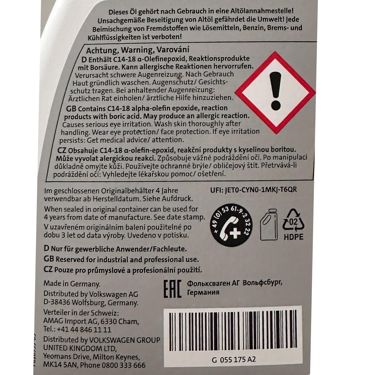 BorgWarner - FILTRO DE ACEITE + ACEITE, 111358 G055175A2