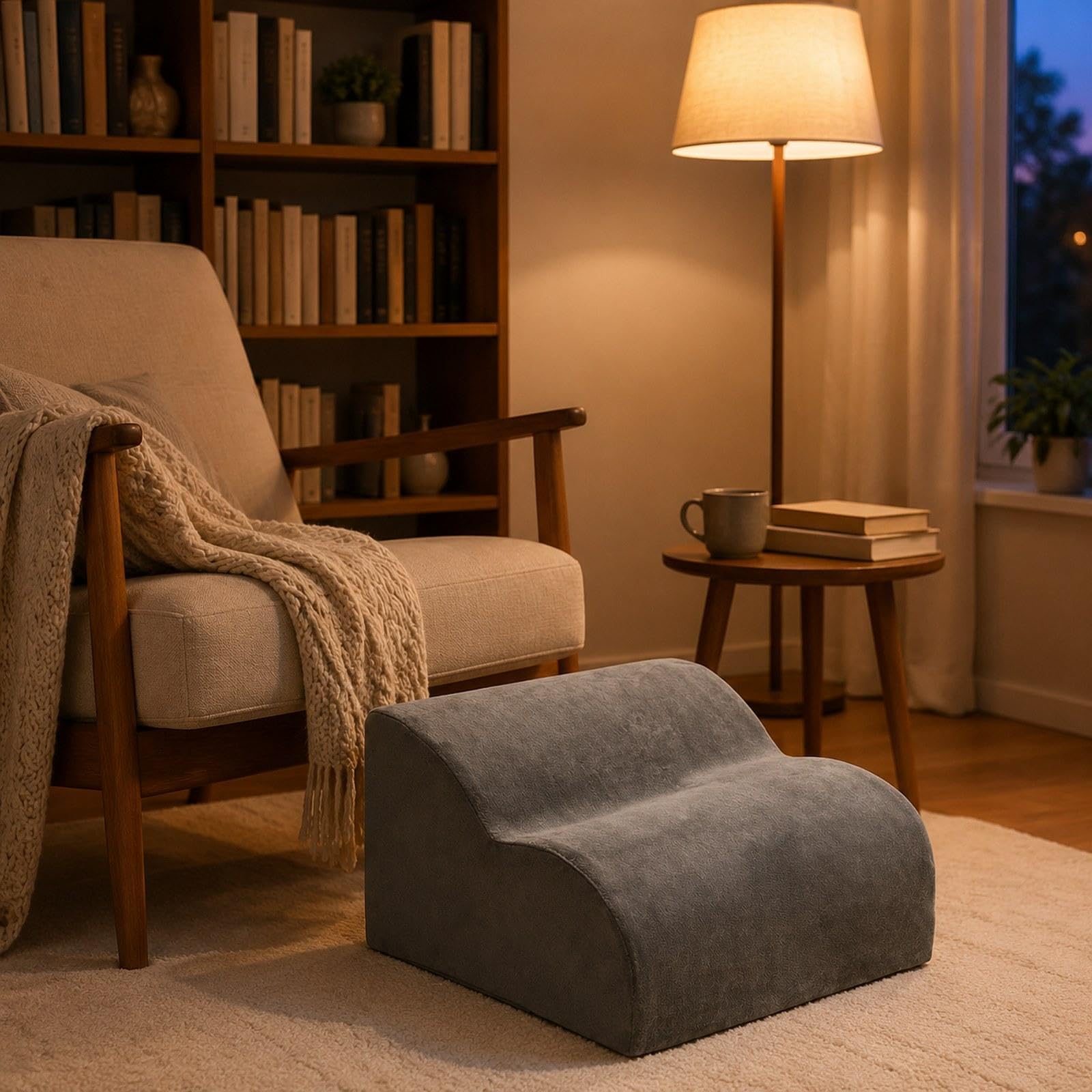 F Fityle Reposapiés debajo del escritorio en la oficina, taburete para pies, cojín ergonómico estable para las piernas, almohada elevadora para las piernas, Gris