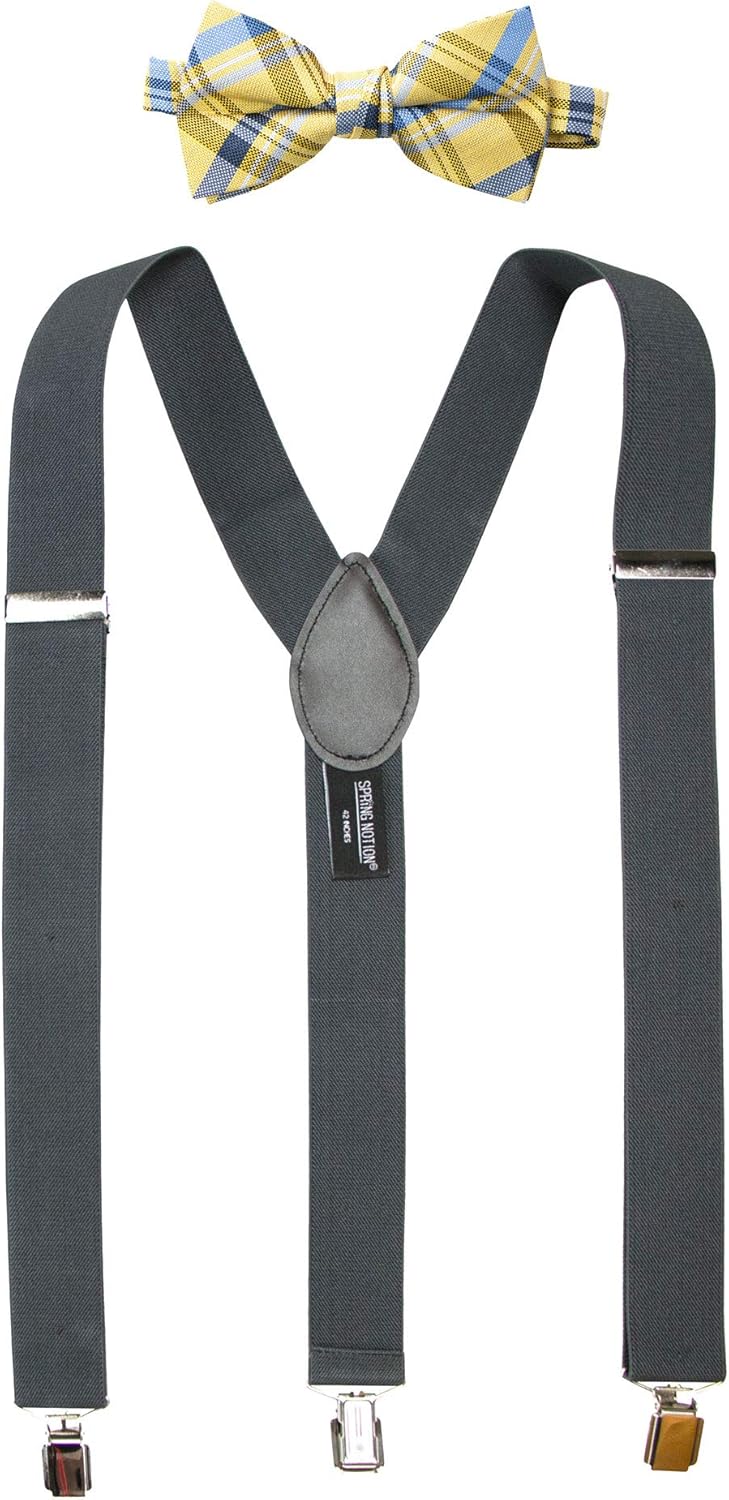 Spring Notion Men's Suspenders and Orange Bow Tie Set