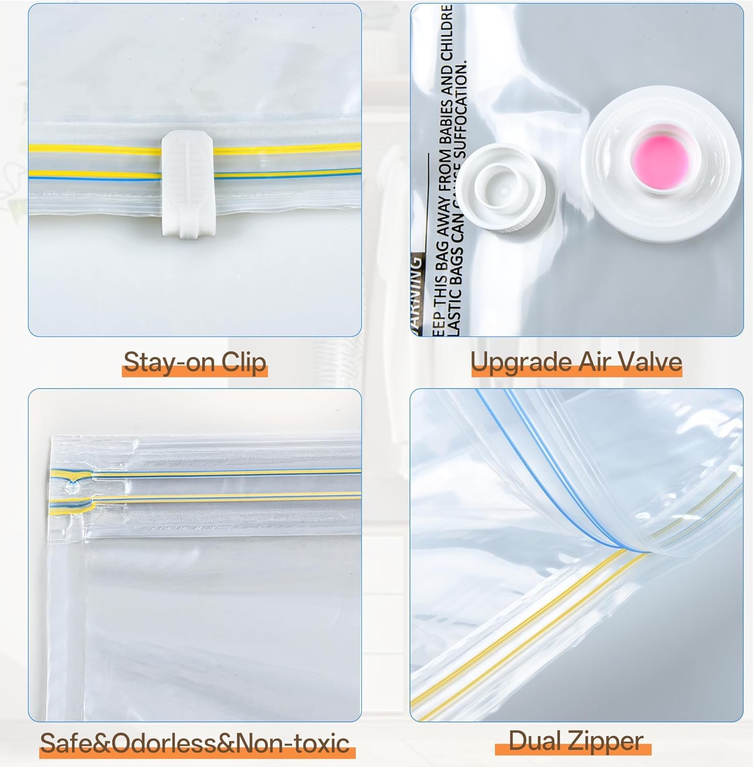 Lot de 15 sacs de rangement sous vide de voyage avec pompe sans fil rechargeable, pour économiser de l'espace pour vêtements, vêtements, bagages et valises