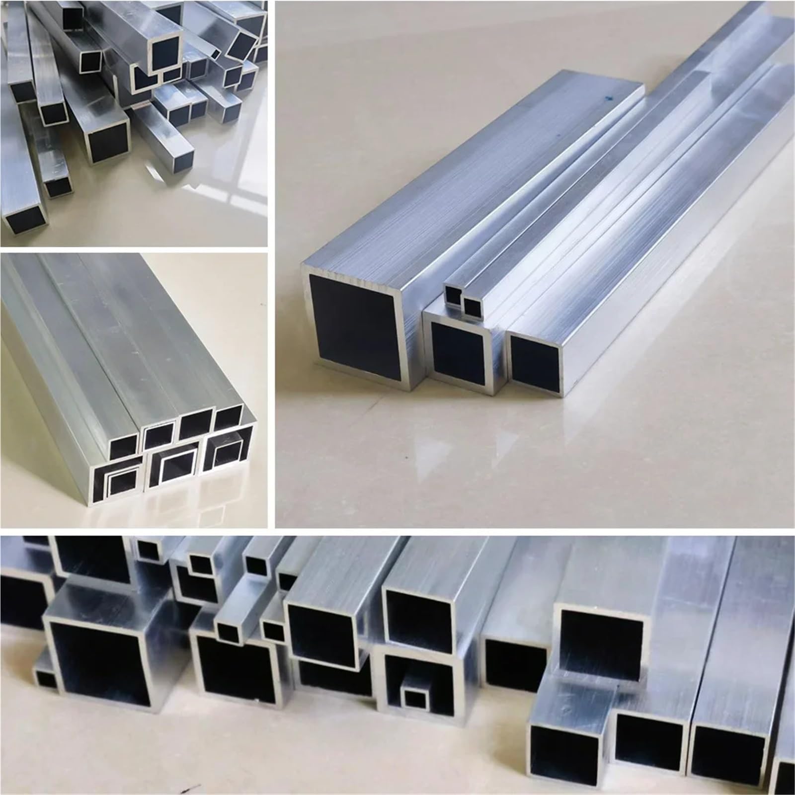 Edelstahl Vierkantrohr Aluminiumlegierung-Vierkantrohr, Höhe 5–25 mm, Länge 300–500, quadratisches Profil, DIY-Dekoration, Aluminium-Hohlrohr(300mm,40 x 20 x 2mm)