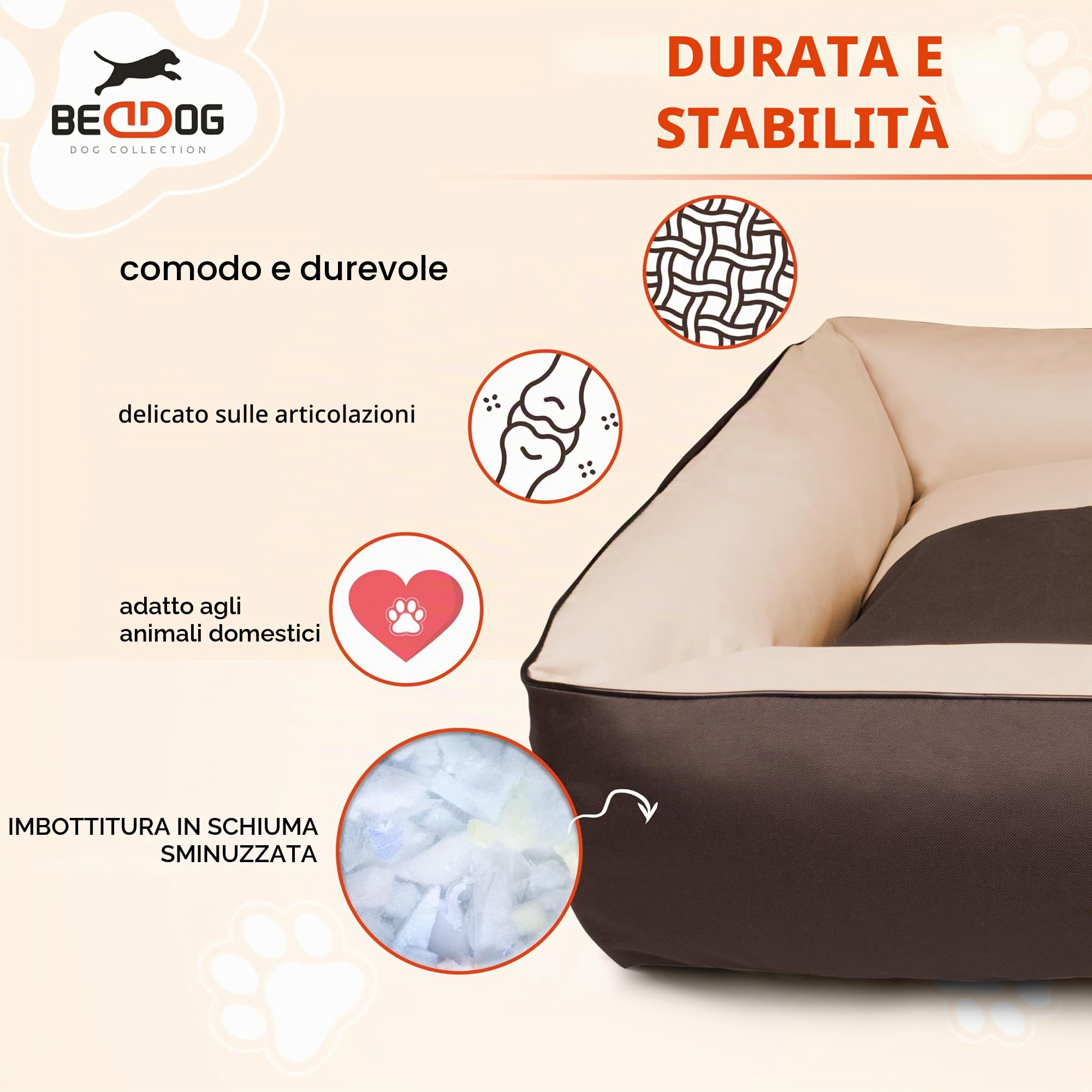 BedDog® Letto per Cane/Gatto Cuccia Teddy S Fino a XXXL, 14 Colori a Scelta, Cuscino per Cane, Divano per Cane, Cestino per Cane, Misura XXL, Bordeaux/Grigio