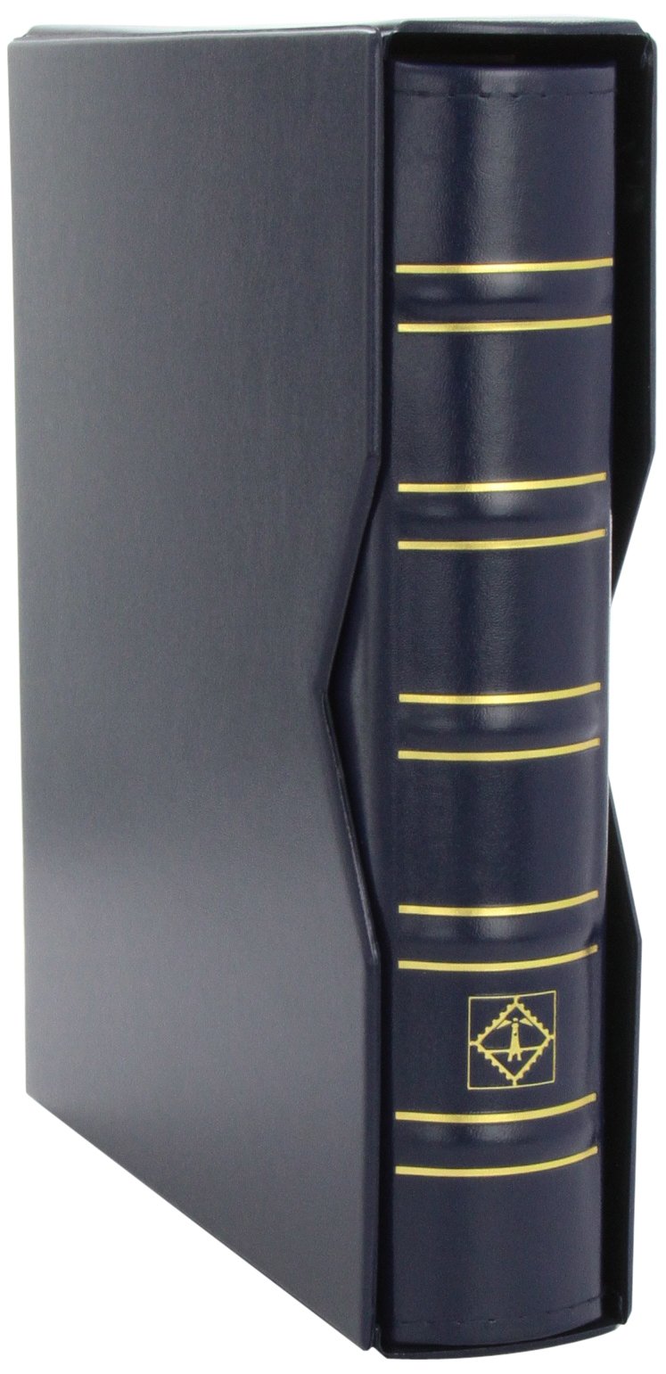 Leuchtturm 313389 Álbum portamonedas Optima Classic - Carpeta de Anillas para diseño Propio - Incl. Funda Protectora - Azul