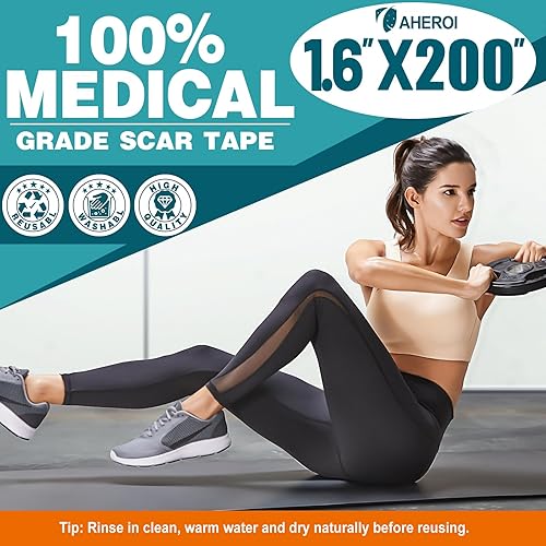 Miniatura 2 de Aheroi Cinta de silicona para cicatrices, hojas de silicona de 1.6 x 200 pulgadas (2 rollos a 16.4 ft), hojas de cicatrices de grado médico para