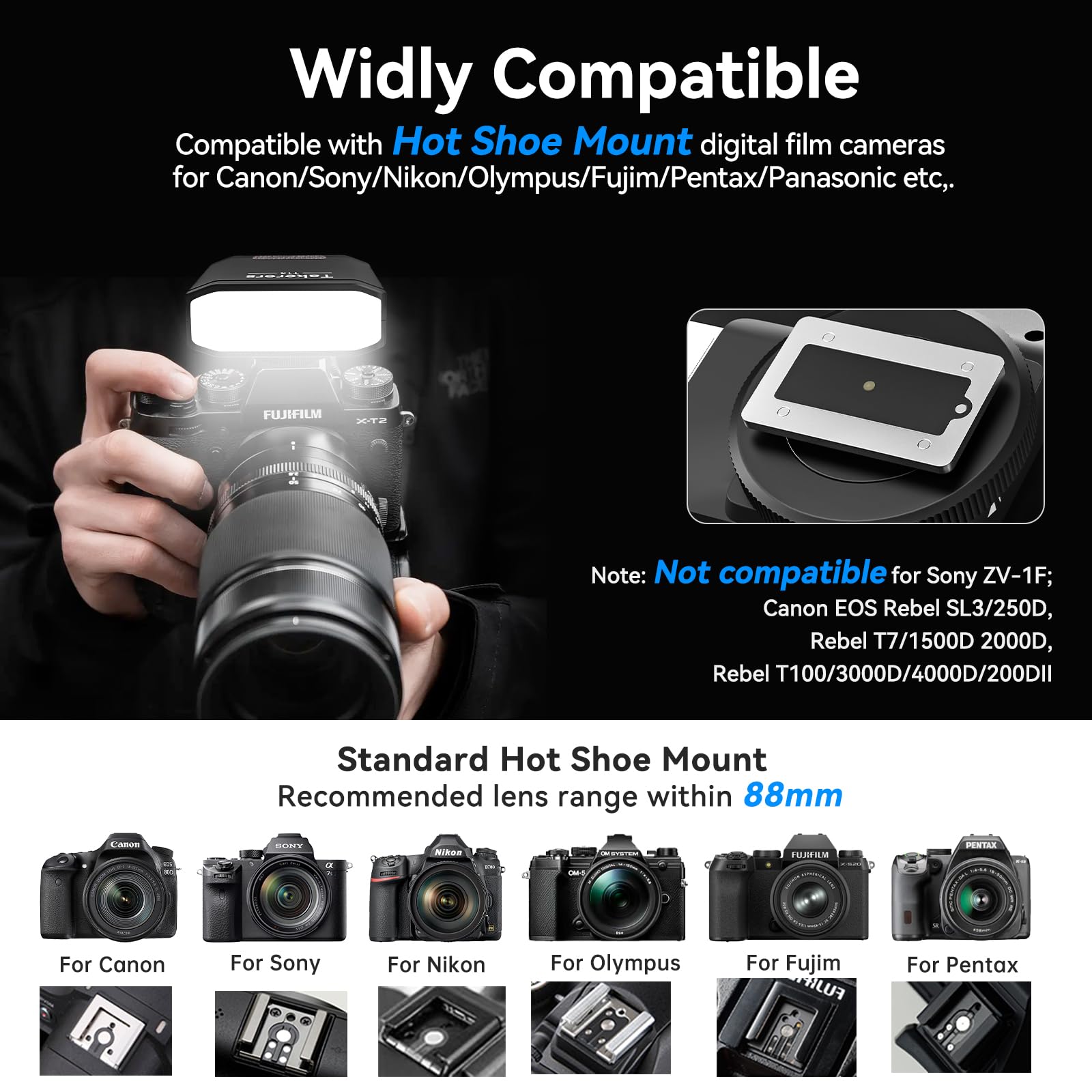 Sony Zv1 Flash Triopo TR-100 Portable Mini Camera Flash Mini Speedlite ...