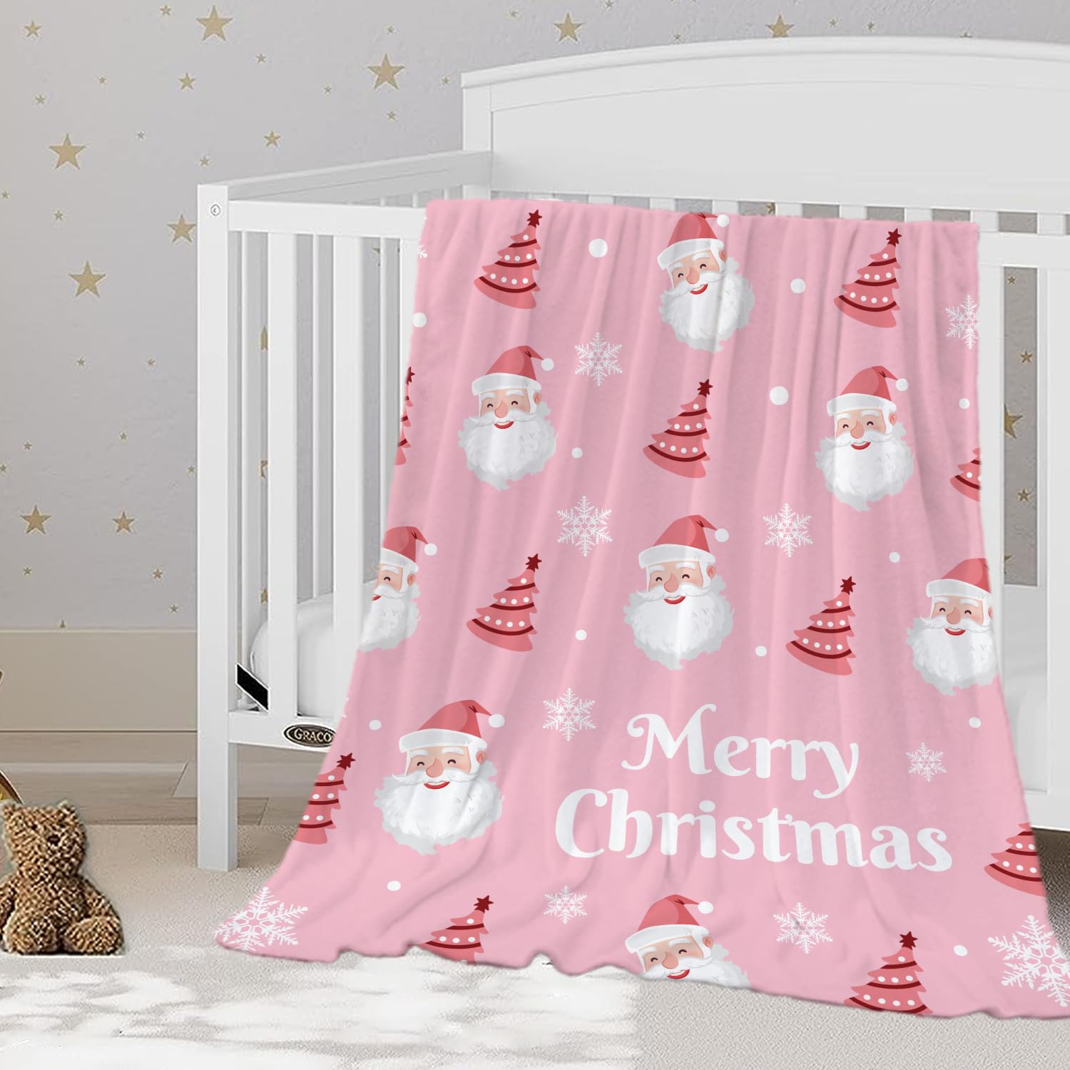 Christmas Snowman Throw Blanket - Pink Holiday Fleece Blanket 30x40 Inches, Soft Lightweight For Baby, Toddler, Pet - View #2