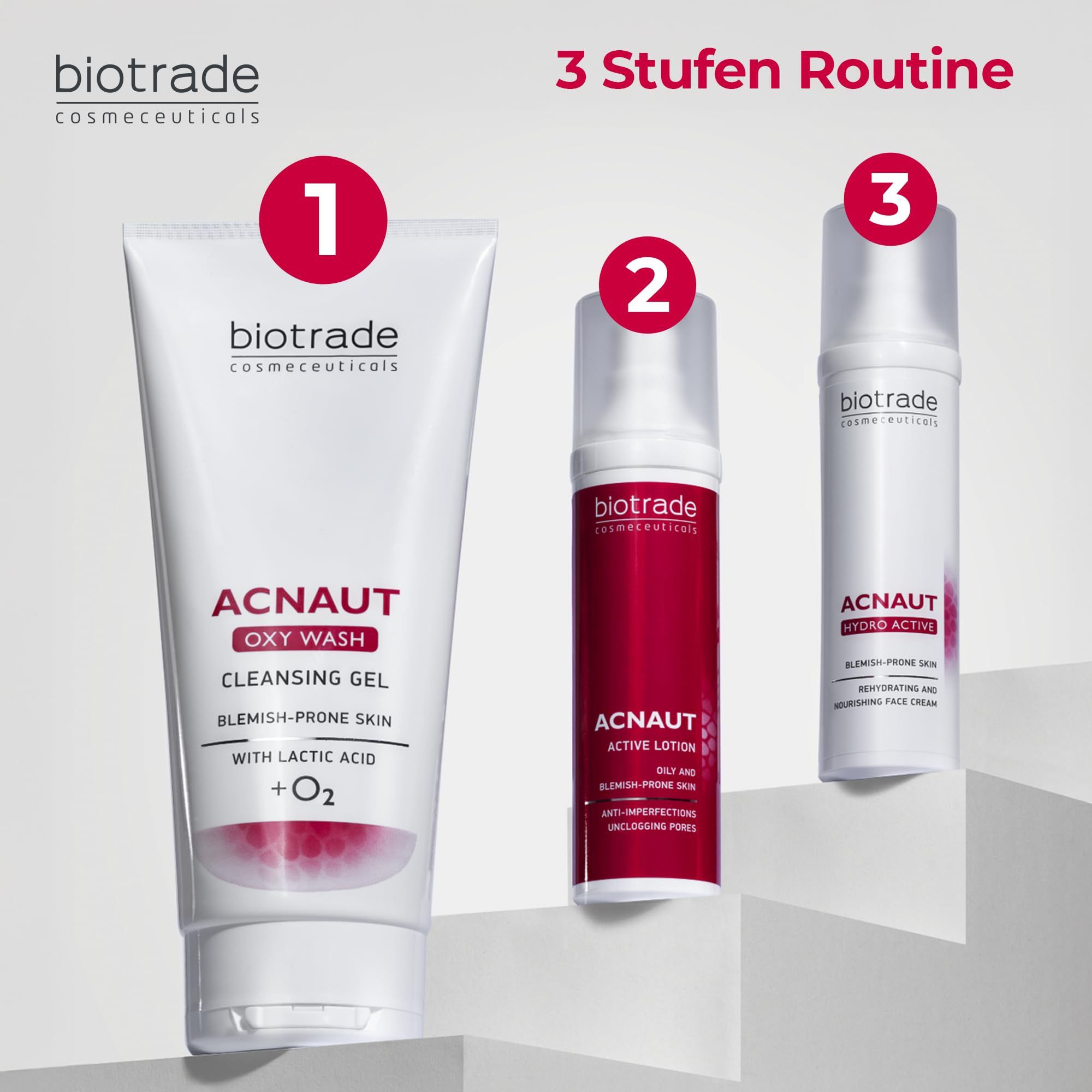 Biotrade Acnaut Oxy Wash Reinigungs-Gel für zu Unreinheiten neigende Haut – Körper- und Gesichtsreiniger mit Milchsäure für Erwachsene & Teenager – Ideal zur Rasur & Haarentfernung – 200 ml