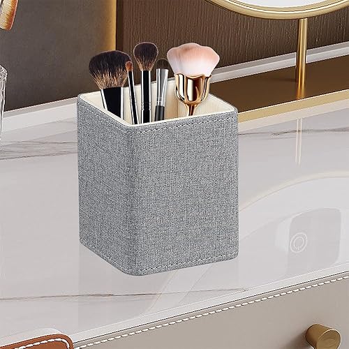 Miniatura 7 de Fanousy Soporte para lápiz para escritorio, organizador de escritorio de cuero, organizador de almacenamiento para rotulador, papelería, brochas de