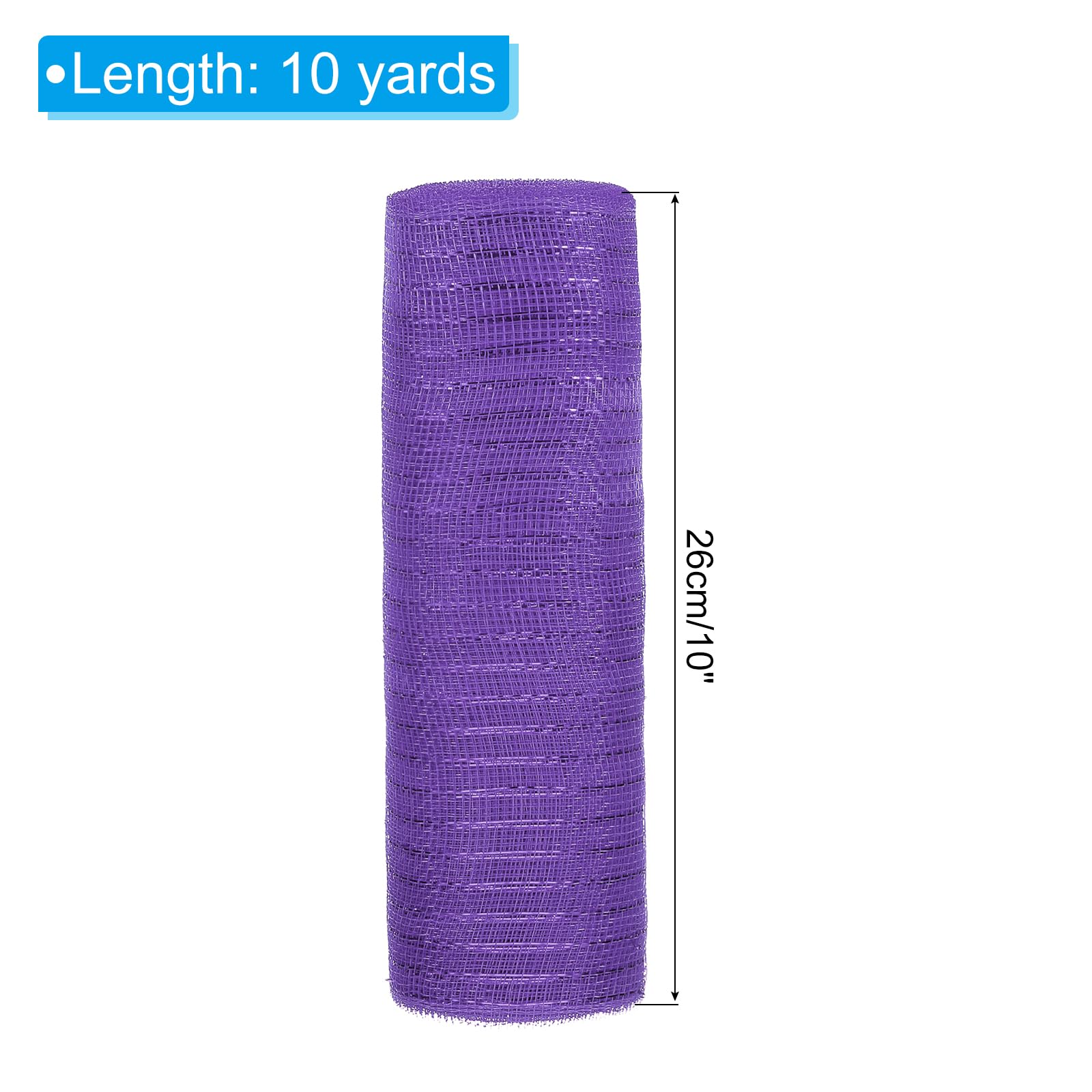 PATIKIL Decorative Mesh Ribbon, 10 Inch x 10 Yard Mesh Ribbon Roll Foil Metallic for Christmas Tree Wreath Decoration Purple - Image 2