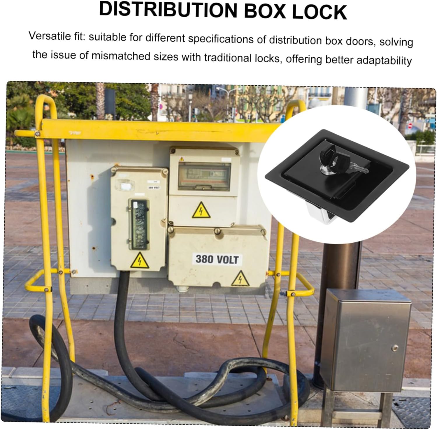 Stainless Steel Industrial Equipment Handle Lock for Distribution Box Doors Embedded Design for Enhanced Security Compatible with Sanitation Vehicles and Various