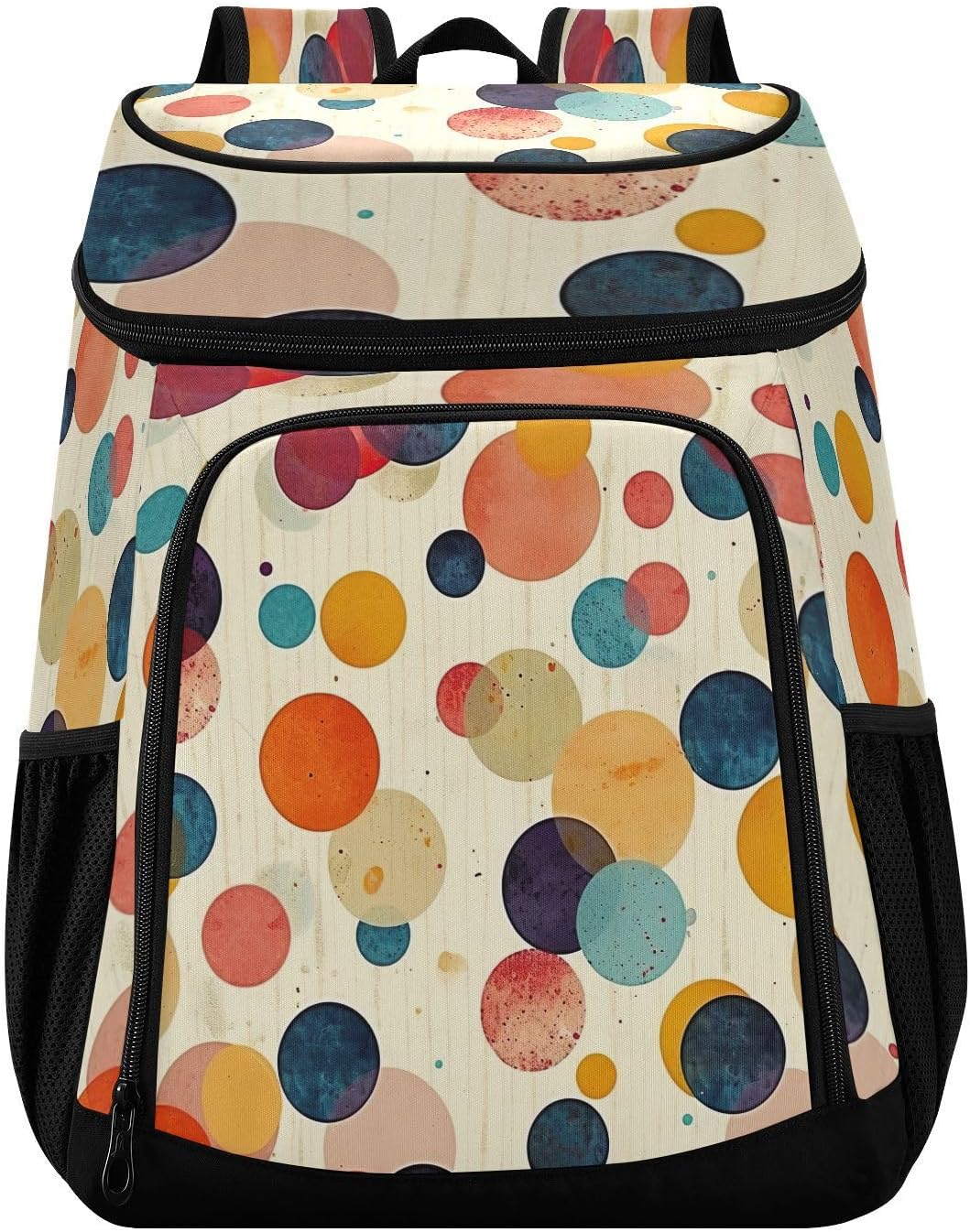 Colorful Circle Cooler Backpack 36 Cans Leakproof Waterproof Backpack Cooler Bag Beach Accessories Travel Camping Fishing Backpack for Women Men