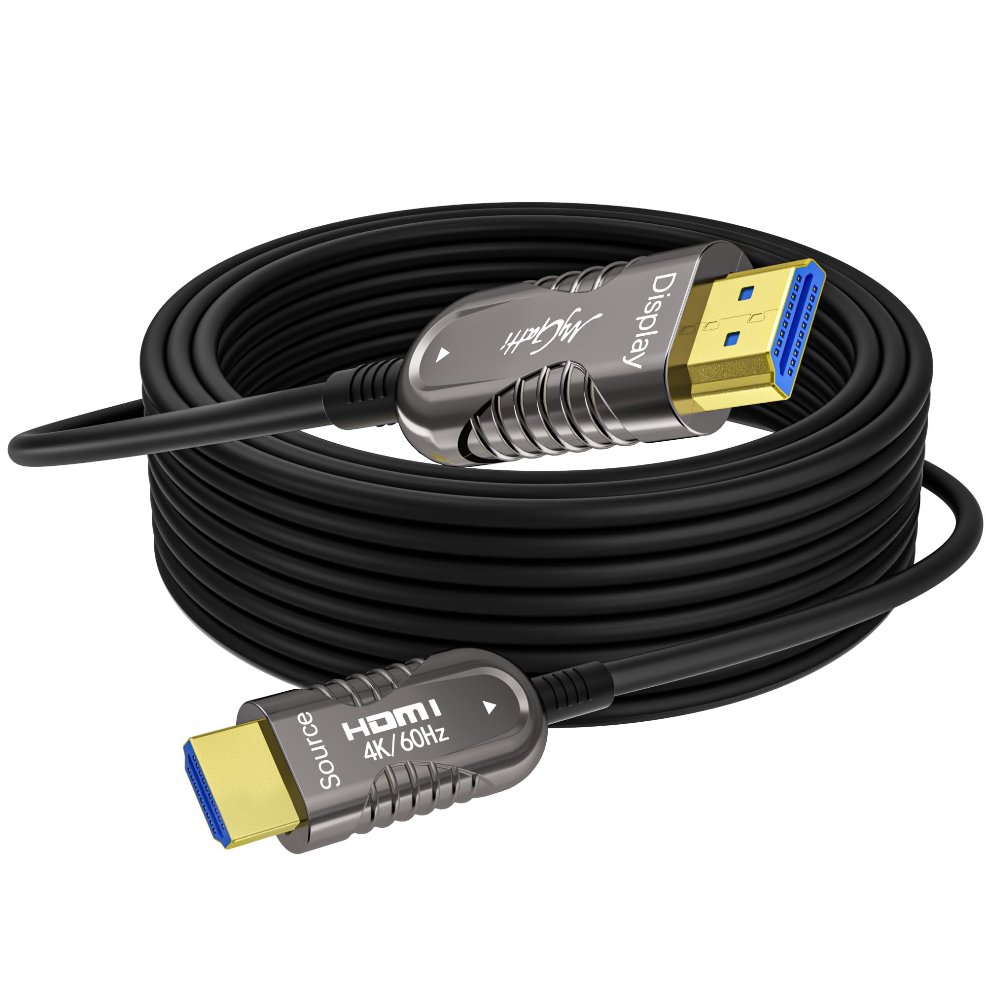 Mygatti 4K HDMI Glasfaser Kabel 5 Meter,HDMI Optisches Kabel 2.0,4K@60Hz 18Gbps High Speed UHD Fiber Optic,4:4:4 RGB,Gehäuse aus Zinklegierung,schlankes -Außendurchmesser:4.8mm