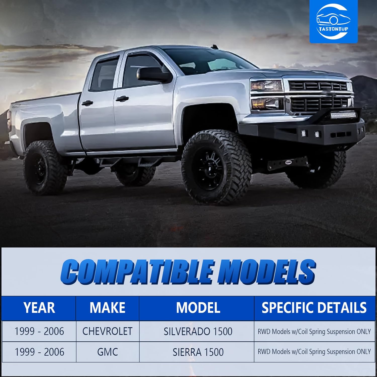 12PCS RWD Front End Suspension Kit for 1999-2006 Chevy Silverado GMC Sierra 1500 2WD, Upper Control Arms w/Ball Joints Suspension Kit Replacement - PU Bushing K80942