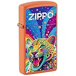 Zippo Leopard Design Slim Orange Matte Pocket Lighter