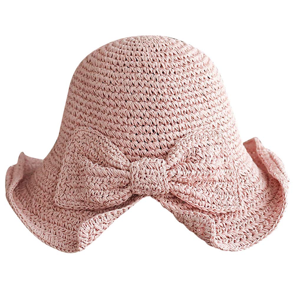 Senluowide Brim Floppy Straw Sun Hat Brim And Bow Summer