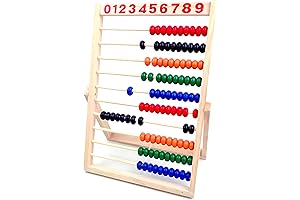 MAGIKON Wooden Counting Number Frame, 10 Rows Abacus for Kids Math Learning (11-1/2-Inch)