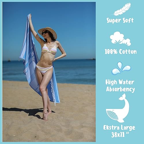 Miniatura 4 de Toalla de playa Wet If  100% algodón suave toalla de baño  Prelavado  Libre de arena  Secado rápido  (38 x 71) doble cara para mujer y hombre