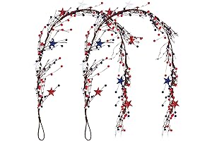 Yilloog 4th of July Berry Garland: Patriotic Ambiance for Your Independence Day Decor