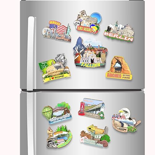 Miniatura 4 de Estonia Tallin imán de nevera de madera 3D hitos de viaje coleccionables recuerdos decoración hecha a mano - 2