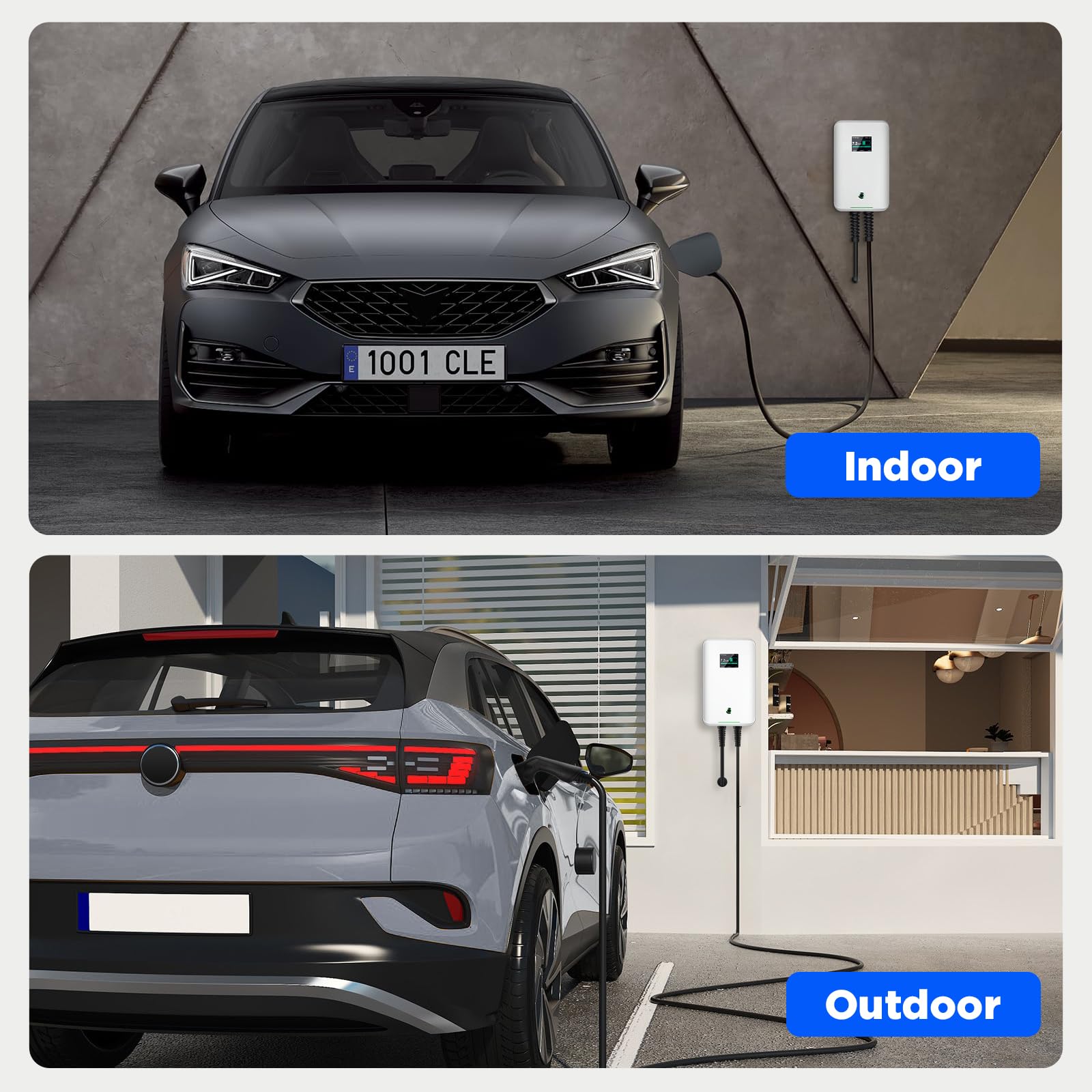 Morec 22 kW trifase Stazione di Ricarica EV 32 A Tipo 2 EU Standard IEC 62196-2, Spina con Cavo di Alimentazione per Scatola di distribuzione, Portatile e Veloce da Parete, 6,1 m